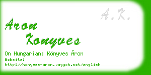 aron konyves business card